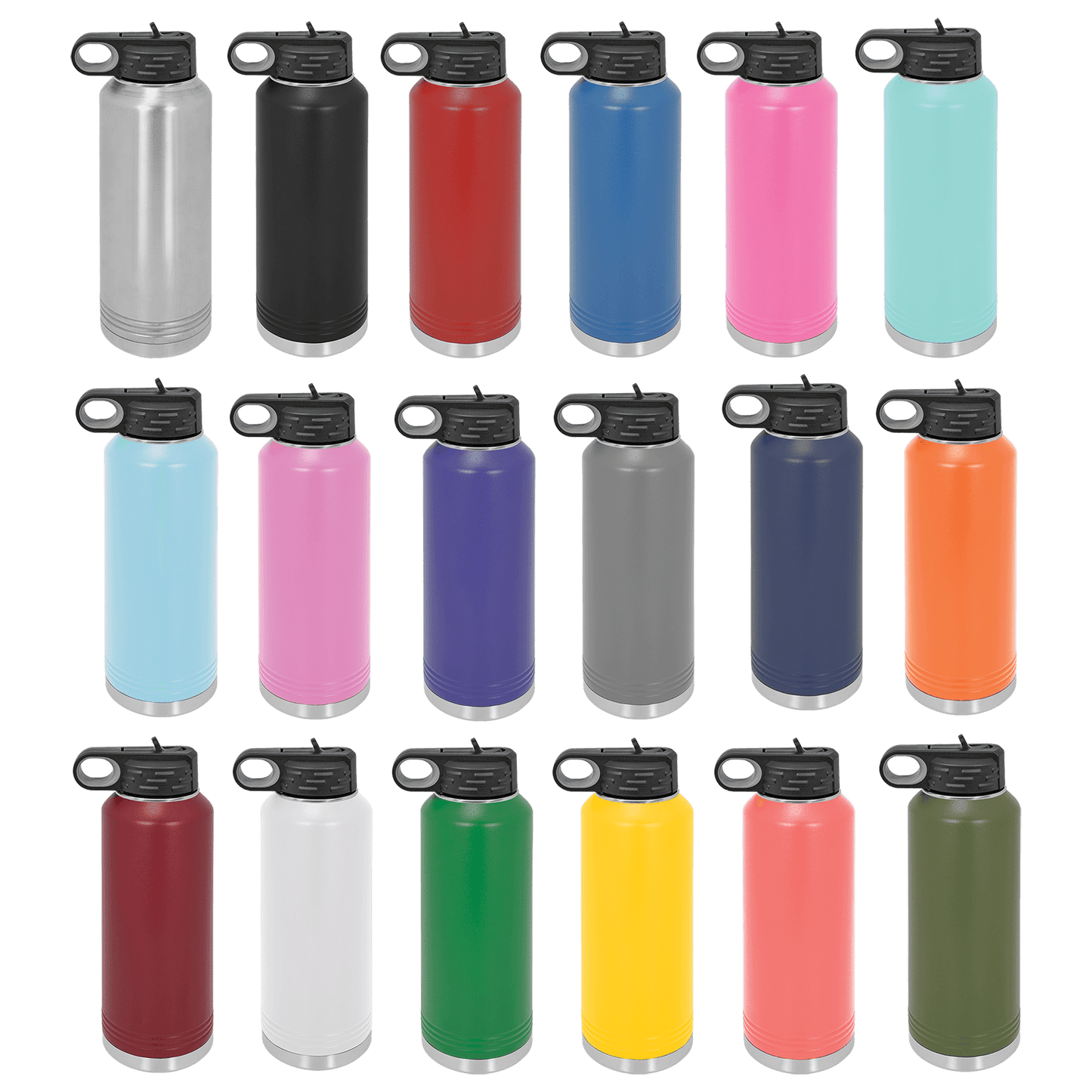 Laser Engraved 20 oz., 32 oz., or 40 oz. Water Bottle
